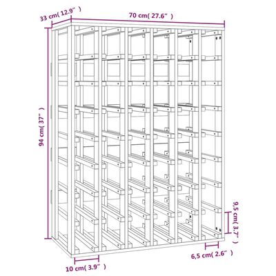 vidaXL Weinregal 70x33x94 cm Massivholz Kiefer