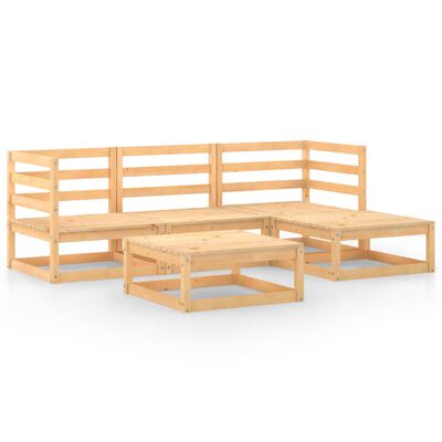 vidaXL 5-tlg. Garten-Lounge-Set Massivholz Kiefer