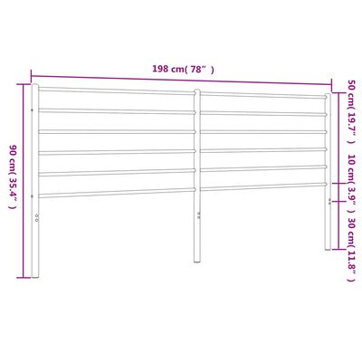 vidaXL Kopfteil Metall Schwarz 193 cm