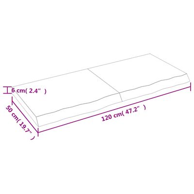 vidaXL Wandregal Hellbraun 120x50x(2-6) cm Massivholz Eiche Behandelt