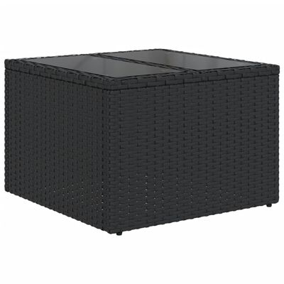 vidaXL 6-tlg. Garten-Sofagarnitur mit Kissen Schwarz Poly Rattan