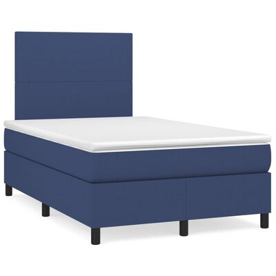 vidaXL Boxspringbett mit Matratze Blau 120x200 cm Stoff