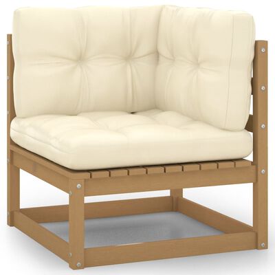 vidaXL 7-tlg Garten-Lounge-Set mit Kissen Honigbraun Massivholz Kiefer