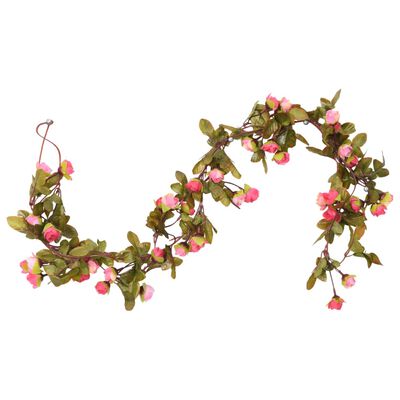 vidaXL Weihnachtskränze Blumen 6 Stk. Rosenrot 215 cm