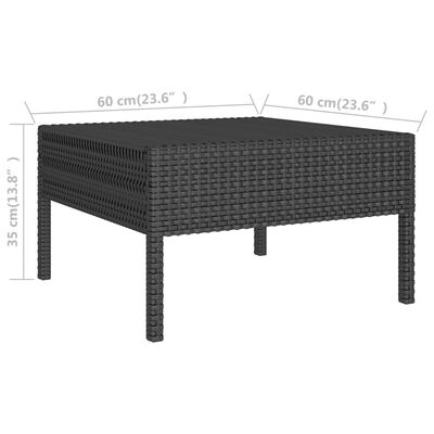 vidaXL 6-tlg. Garten-Lounge-Set mit Auflagen Poly Rattan Schwarz