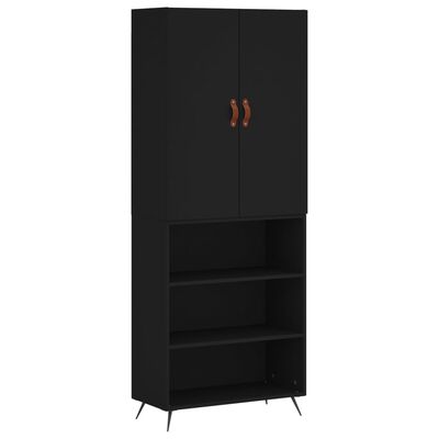 vidaXL Highboard Schwarz 69,5x34x180 cm Holzwerkstoff