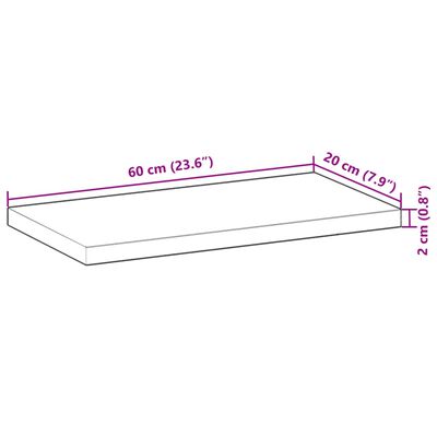 vidaXL Schweberegal 60x20x2 cm Massivholz Akazie Ölbehandelt