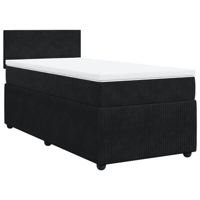 vidaXL Boxspringbett mit Matratze Schwarz 90x190 cm Samt