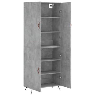 vidaXL Highboard Betongrau 69,5x34x180 cm Holzwerkstoff