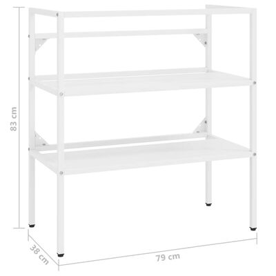 vidaXL Badezimmer Waschtischgestell Weiß 79x38x83 cm Eisen