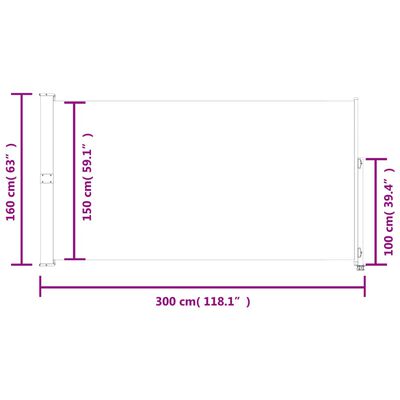 vidaXL Seitenmarkise Ausziehbar 160x300 cm Braun