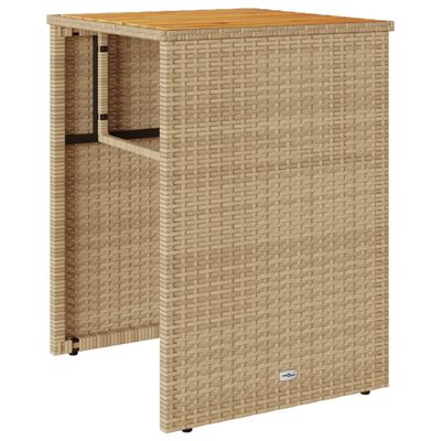 vidaXL 3-tlg. Bistro-Set mit Kissen Beige Poly Rattan