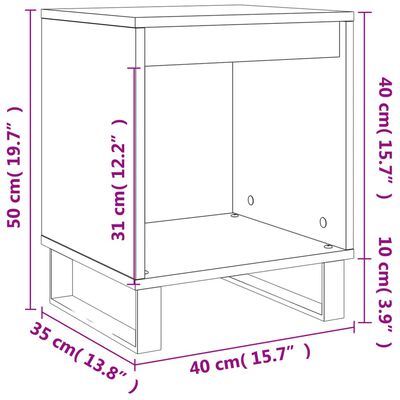 vidaXL Nachttisch Grau Sonoma 40x35x50 cm Holzwerkstoff