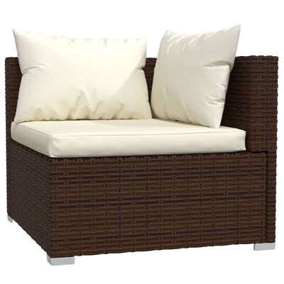 vidaXL 12-tlg. Garten-Lounge-Set mit Kissen Poly Rattan Braun