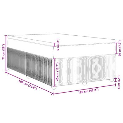 vidaXL Boxspringbett mit Matratze Dunkelblau 120x190 cm Samt