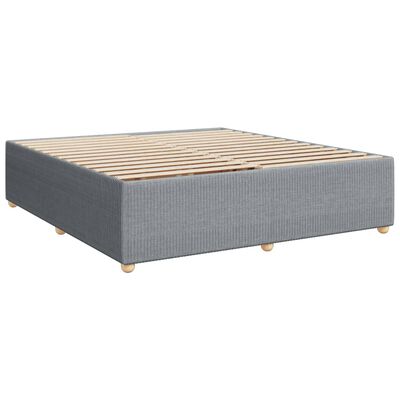 vidaXL Boxspringbett mit Matratze Hellgrau 200x200 cm Stoff