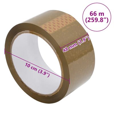 vidaXL Paketklebeband 12 Stk. Braun 48 mm x 66 m