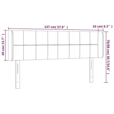 vidaXL Kopfteil mit Ohren Creme 147x16x78/88 cm Stoff