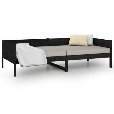 vidaXL Tagesbett Schwarz Massivholz Kiefer 90x190 cm