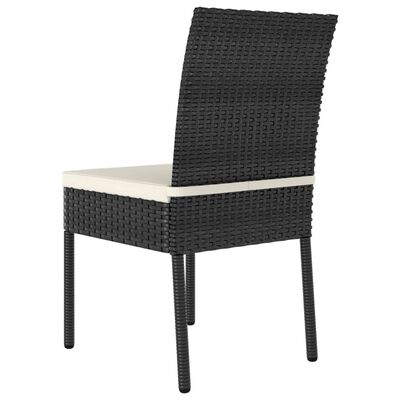 vidaXL 3-tlg. Garten-Essgruppe Poly Rattan Schwarz