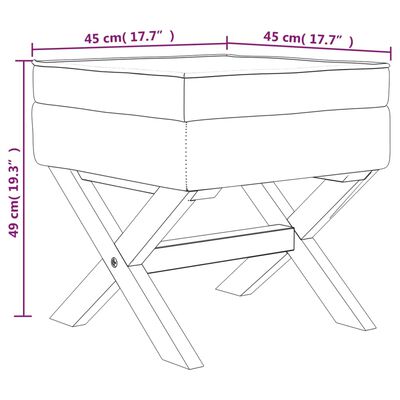 vidaXL Hocker mit Stauraum Dunkelgrau 45x45x49 cm Stoff