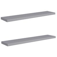 vidaXL Schwebende Wandregale 2 Stk. Grau 120x23,5x3,8 cm MDF