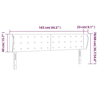 vidaXL Kopfteil mit Ohren Weiß 163x23x78/88 cm Kunstleder