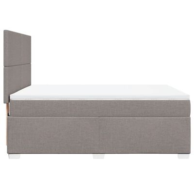 vidaXL Boxspringbett mit Matratze Taupe 160x200 cm Stoff