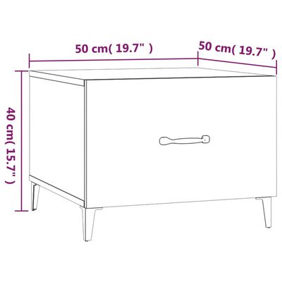 vidaXL Couchtische mit Metallbeinen 2 Stk. Grau Sonoma 50x50x40 cm