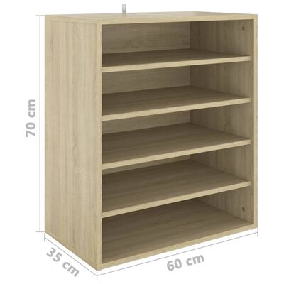 vidaXL Schuhschrank Sonoma-Eiche 60x35x70 cm Holzwerkstoff