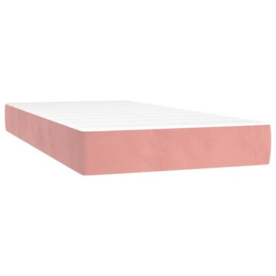 vidaXL Boxspringbett mit Matratze Rosa 100x200 cm Samt