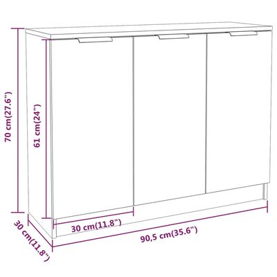 vidaXL Sideboard Sonoma-Eiche 90,5x30x70 cm Holzwerkstoff