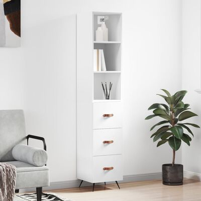 vidaXL Highboard Weiß 34,5x34x180 cm Holzwerkstoff