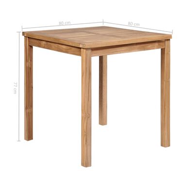 vidaXL Gartentisch 80x80x77 cm Massivholz Teak