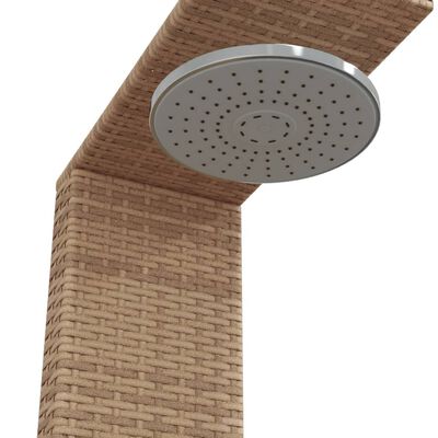 vidaXL Gartendusche Beige 100x100x241,5 cm Poly Rattan Akazienholz