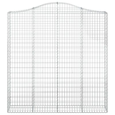 vidaXL Gabionen mit Hochbogen 3 Stk. 200x30x200/220cm Verzinktes Eisen