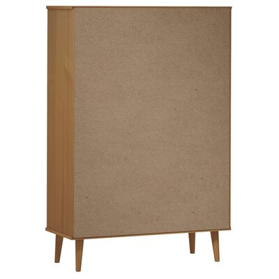 vidaXL Bücherregal MOLDE Braun 90x35x133,5 cm Massivholz Kiefer