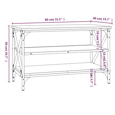 vidaXL TV-Schrank Räuchereiche 80x40x50 cm Holzwerkstoff