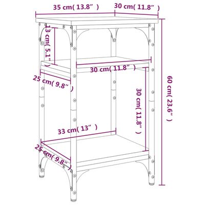 vidaXL Beistelltisch Grau Sonoma 35x30x60 cm Holzwerkstoff