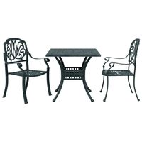 vidaXL 3-tlg. Bistro-Set Grün Aluminiumguss