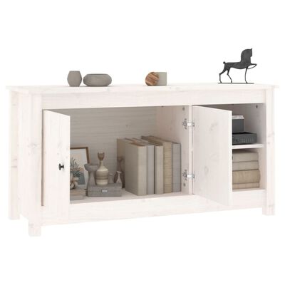 vidaXL TV-Schrank Weiß 103x36,5x52 cm Massivholz Kiefer