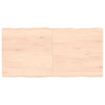 vidaXL Tischplatte 120x60x(2-4) cm Massivholz Unbehandelt Baumkante