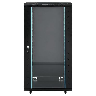 vidaXL 22U Netzwerkschrank 19" IP20 Schwarz 60x60x120 cm