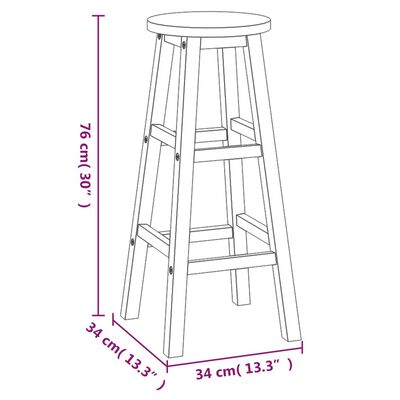 vidaXL 3-tlg. Gartenbar-Set Massivholz Akazie