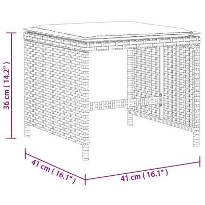 vidaXL 9-tlg. Garten-Essgruppe mit Kissen Schwarz Poly Rattan