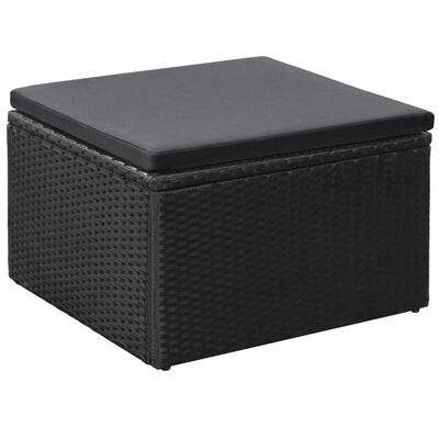 vidaXL 3-tlg. Garten-Lounge-Set Poly Rattan Schwarz und Grau