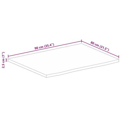 vidaXL Tischplatte mit Baumkante 90x80x2,5 cm Massivholz Mango