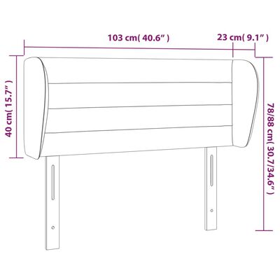 vidaXL Kopfteil mit Ohren Taupe 103x23x78/88 cm Stoff