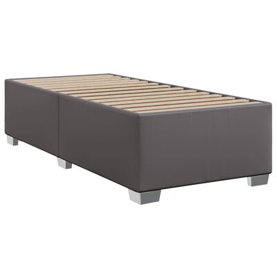 vidaXL Boxspringbett mit Matratze Grau 90x190 cm Kunstleder