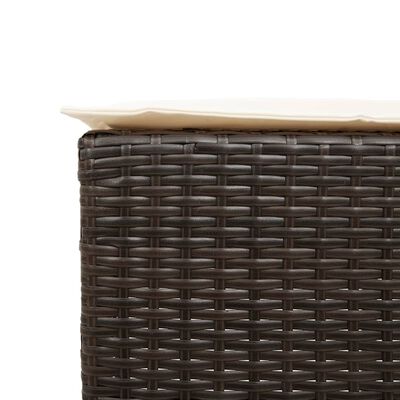 vidaXL 3-tlg. Gartenbar-Set mit Kissen Braun Poly Rattan